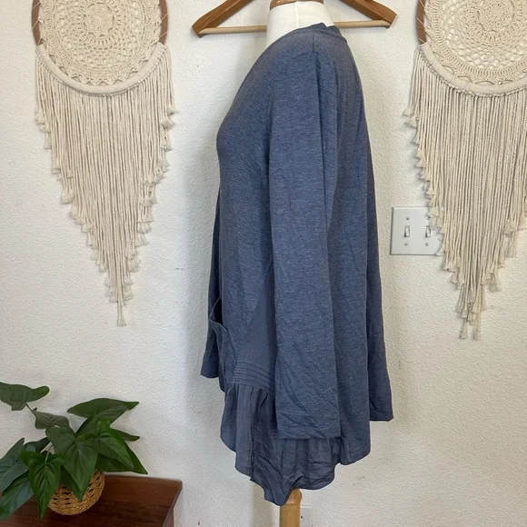 Logo by Lori Goldstein blue button front long line cardigan large - Picture 2 of 7